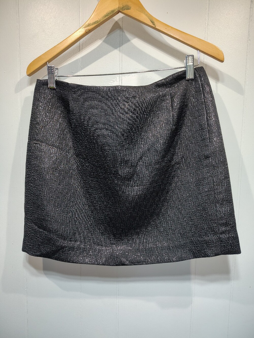 J. Crew Cotton Silk Black Metallic Mini Skirt Work‎ Date Dressy size 6